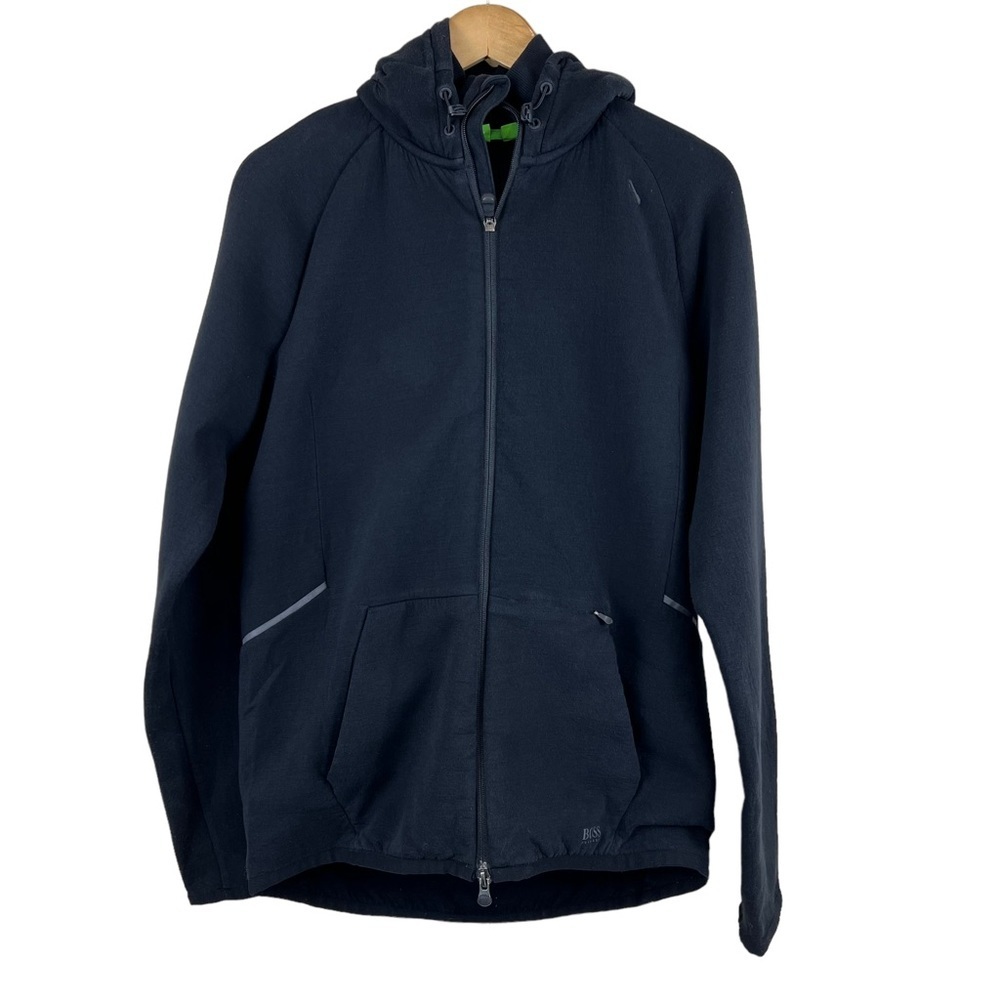 Hugo Boss Blue Slim Fit with NFC Tag Inner Pocket Hooded Jacket Men's Size Large